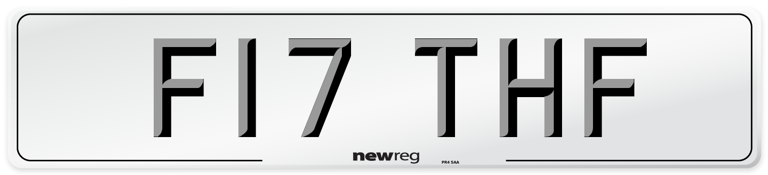 F17 THF Number Plate from New Reg